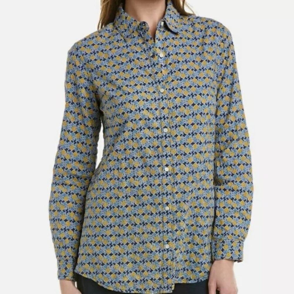 J McLaughlin NWOT Lois Button Down shirt with pineapples in size XL